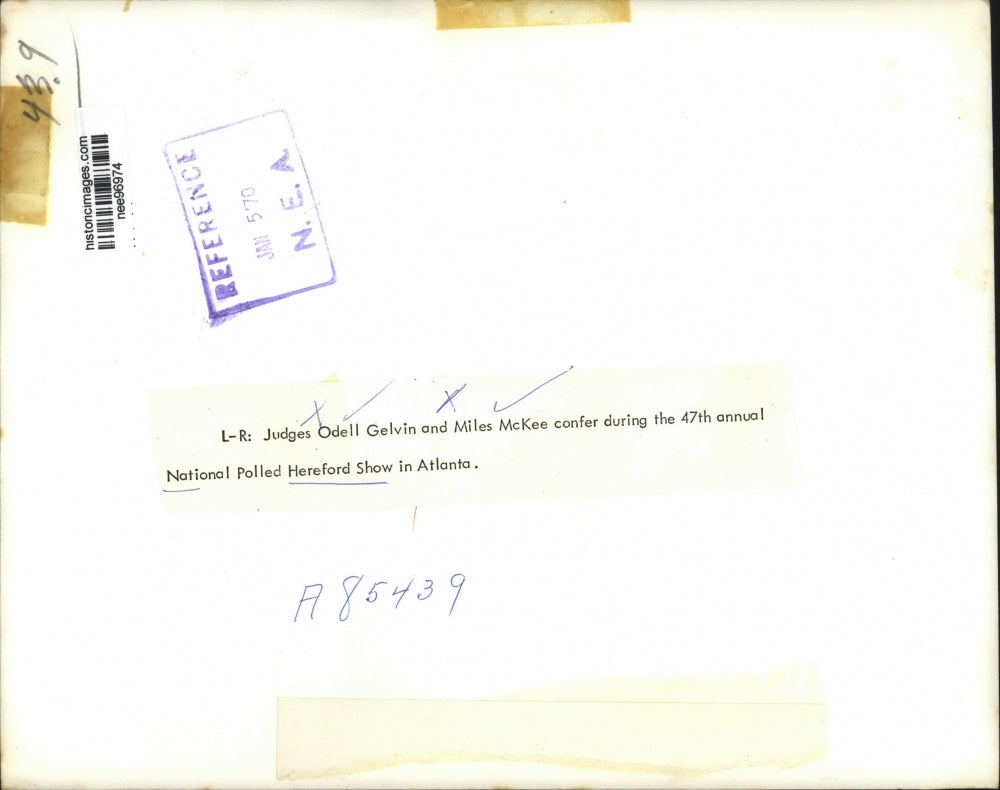 1970 Press Photo Judges Odell Gelvin and Miles Mckee at 47th Natl. Polled Show