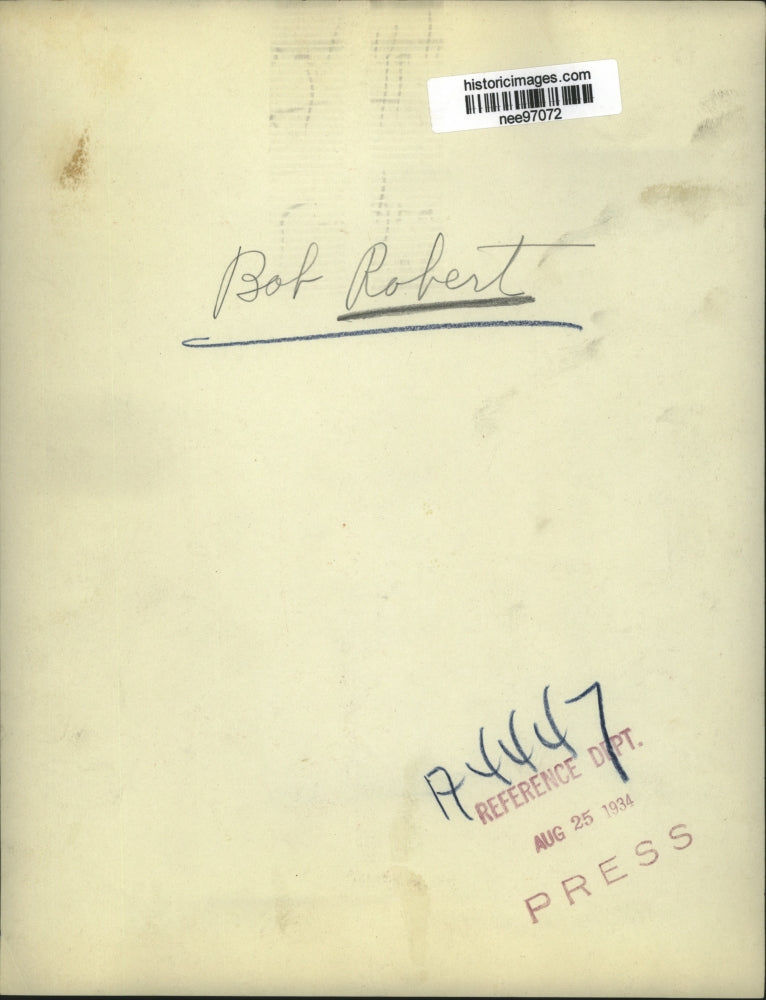 1934 Press Photo Bob Robert - nee97072