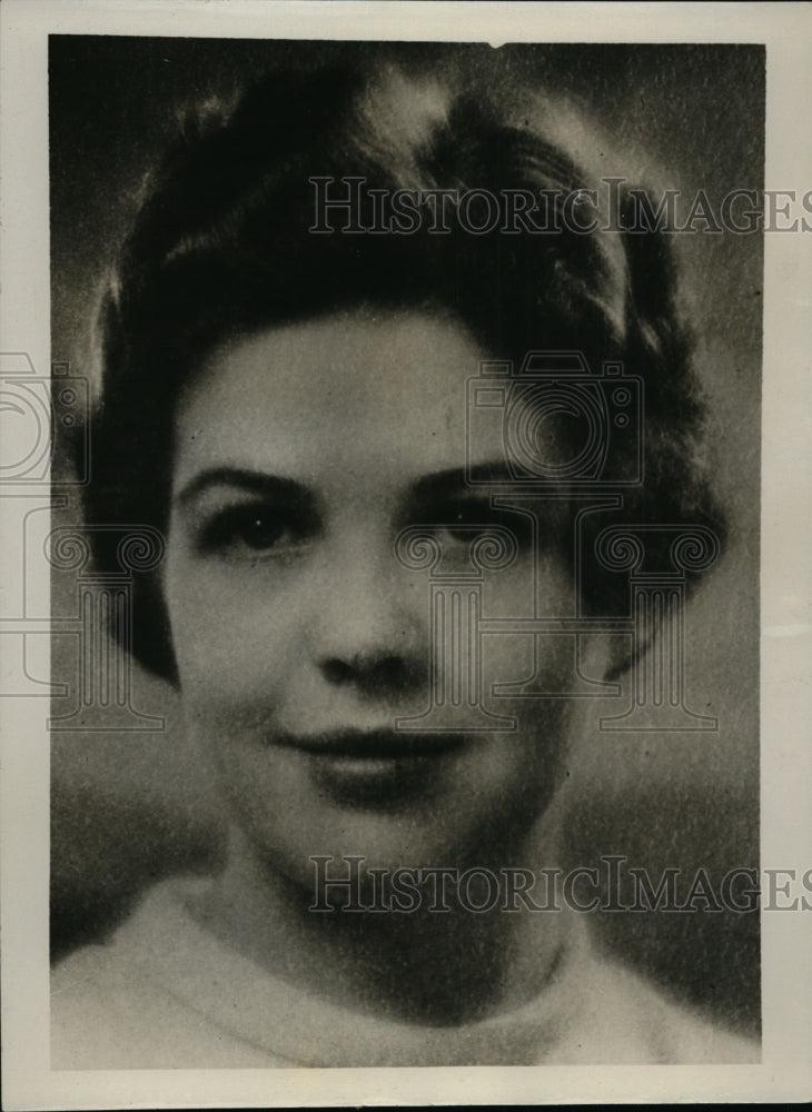 1934 Press Photo Katherine Elizabeth Patton bridge of Roy Den, Minn.Grid Captain
