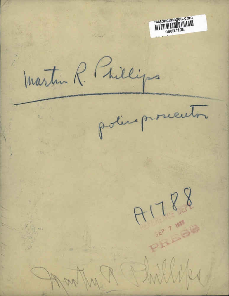 1923 Press Photo Martin R.Phillips, Police Prosecutor - nee97105