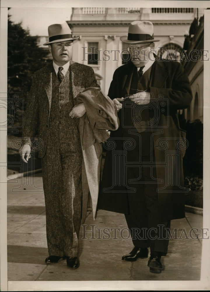 Load image into Gallery viewer, 1938 Press Photo Gov.Leon Phillips of Oklahoma and Rep. Lyle Boren of Okla
