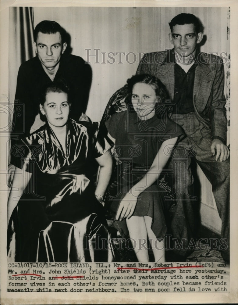 Load image into Gallery viewer, 1951 Press Photo Former wives married in their former homes at Rock Island Ill
