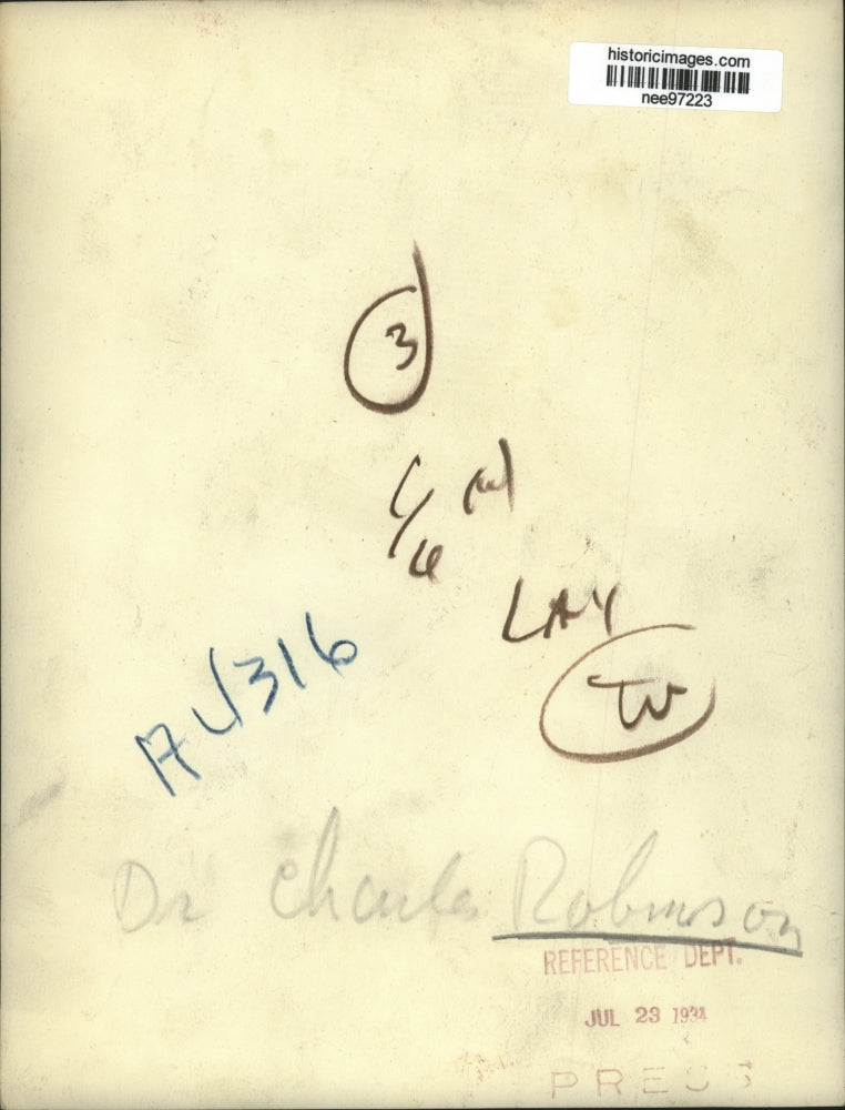 1934 Press Photo Dr.Charles Robinson - nee97223