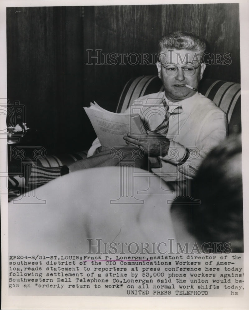 Load image into Gallery viewer, 1953 Press Photo Frank O.Lonergan Asst. Director of Southwest dist. of CIO
