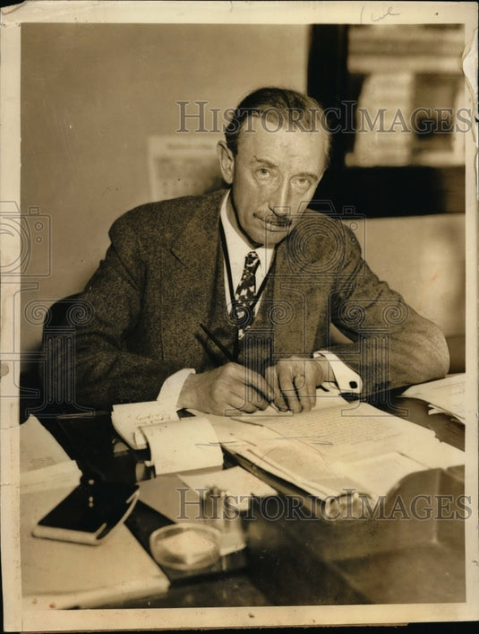 1933 Press Photo Daniel W.MacCormack Commissioner General of Immigration
