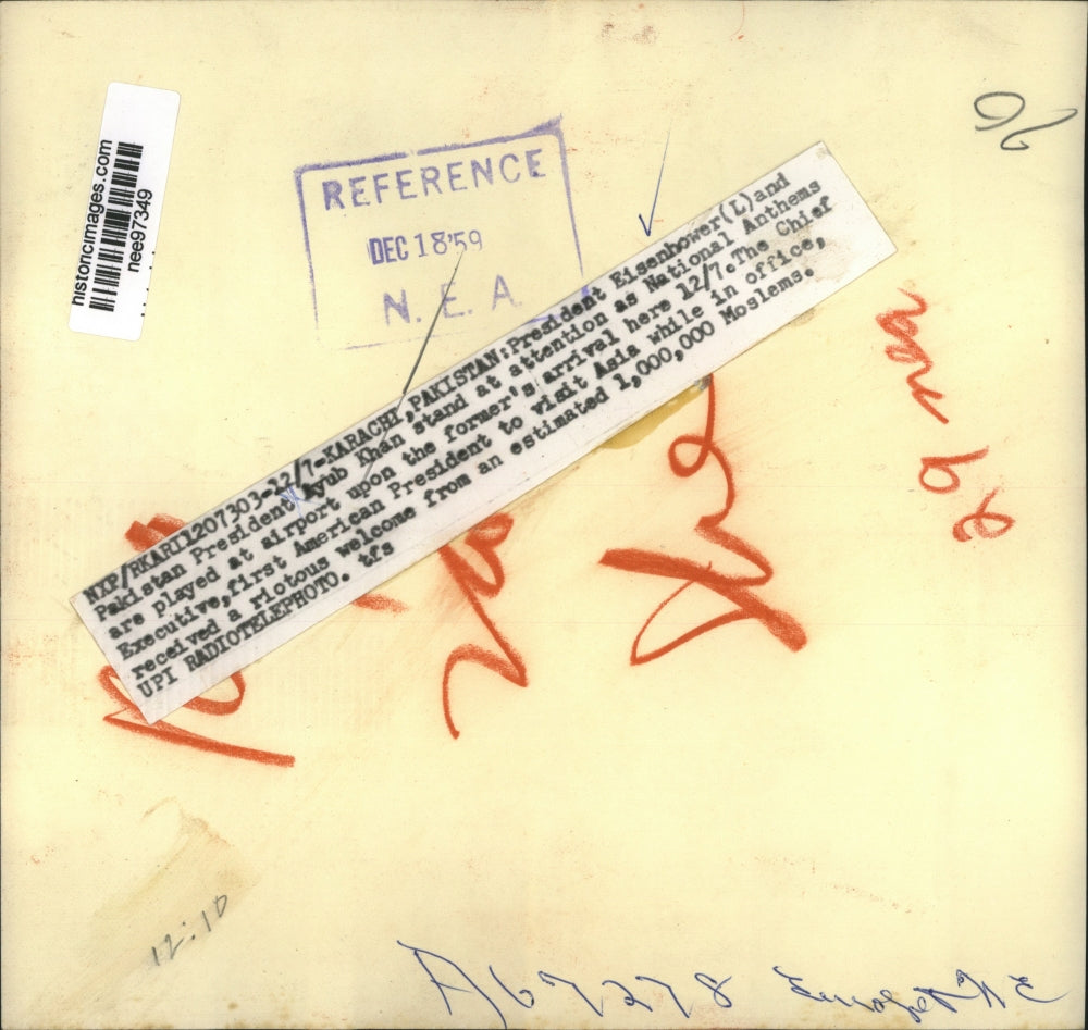 1959 Press Photo Pres.Dwight Eisenhower and Pakistan Pres. Ayub Khan