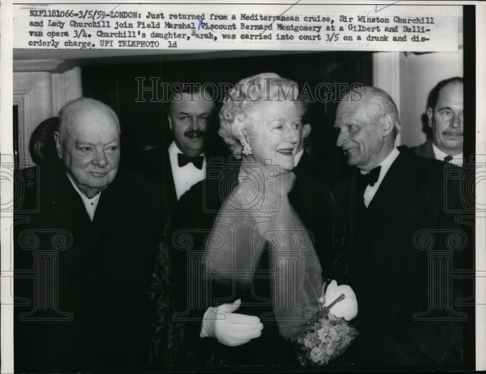 1959 Press Photo Winston Churchill with Marshal Viscount Bernard Montgomery- Historic Images
