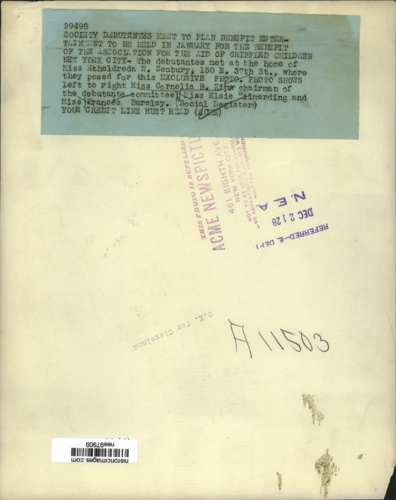 1928 Press Photo New York City Debutantes Meet to Plan Benefit - nee97909