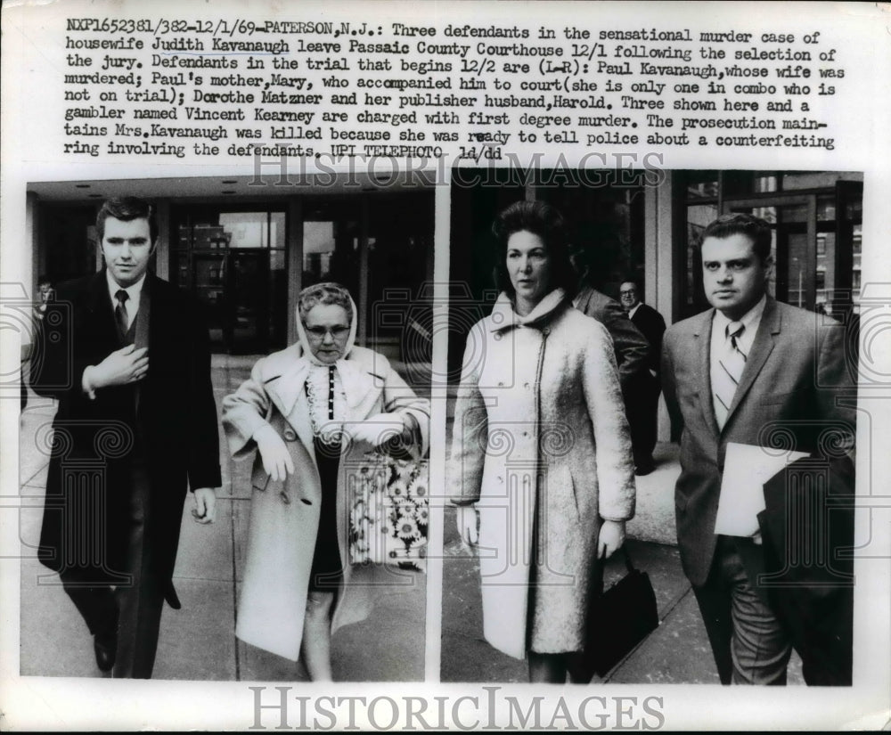 1969 Press Photo Three defendants in sensational murder case of Judith Kavanaugh