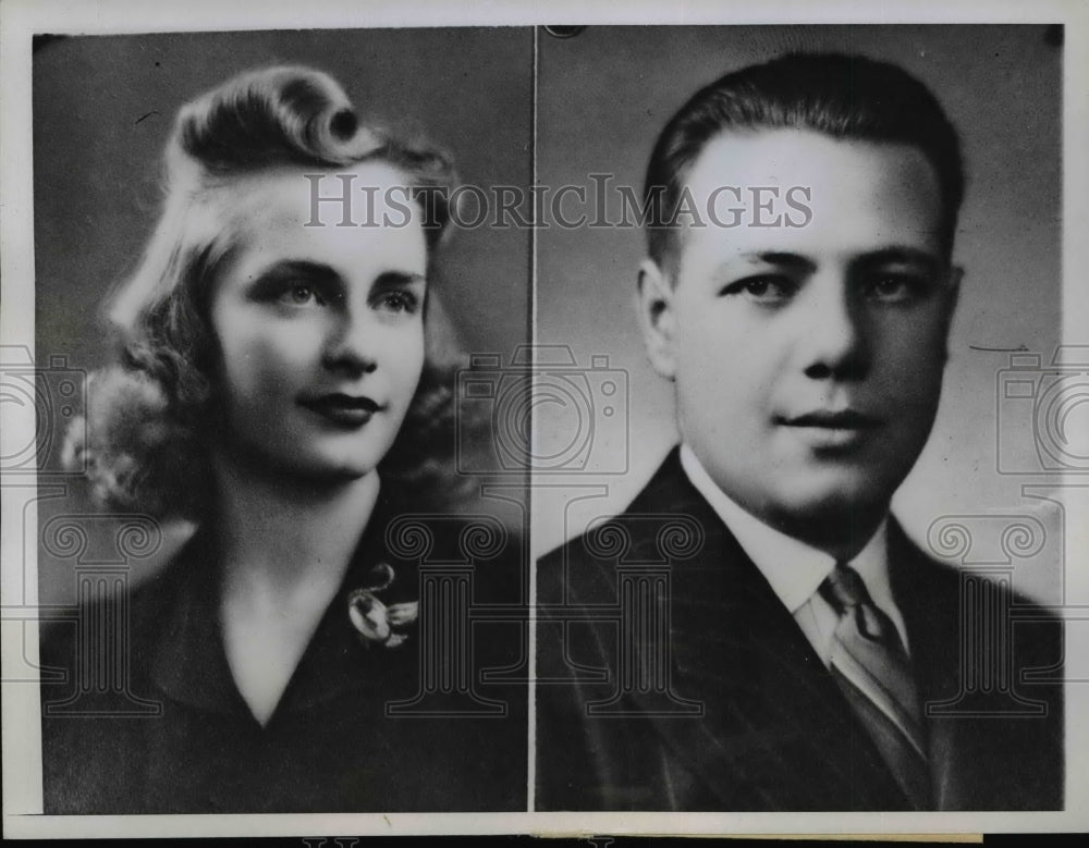 1945 Press Photo Mrs. Leon G. Kennedy Jr. stabbed at her home by her Husband