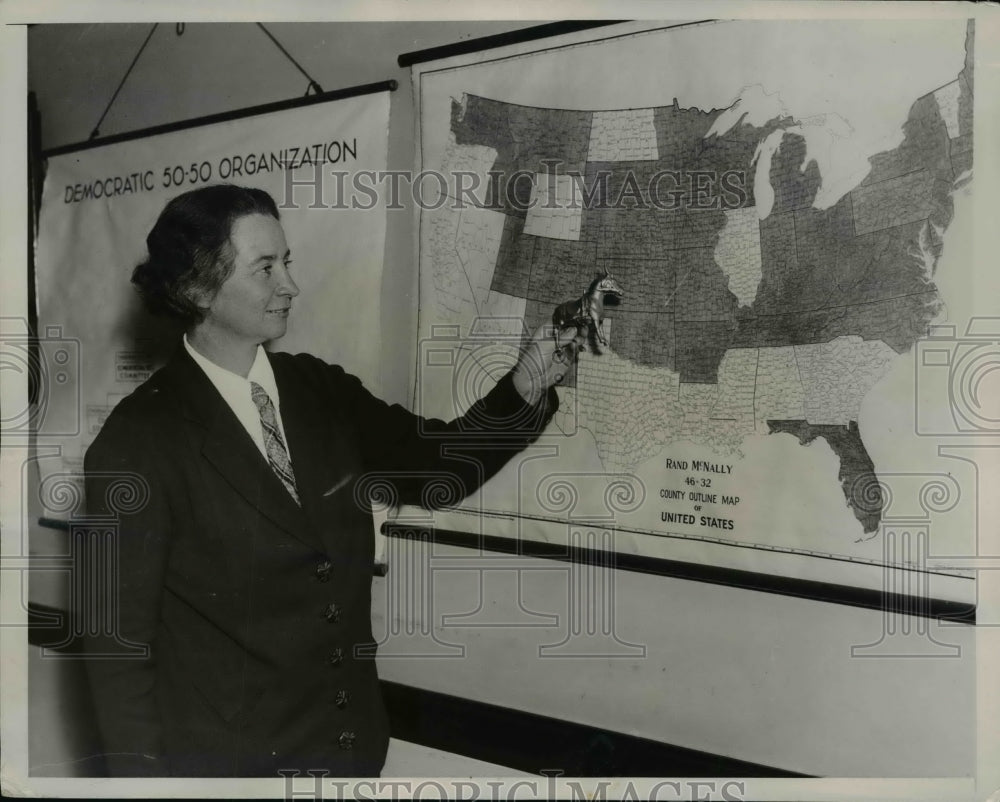 1935 Press Photo Mrs.J.H. Wolfe Chairman of Women's Div. of Democratic Committee