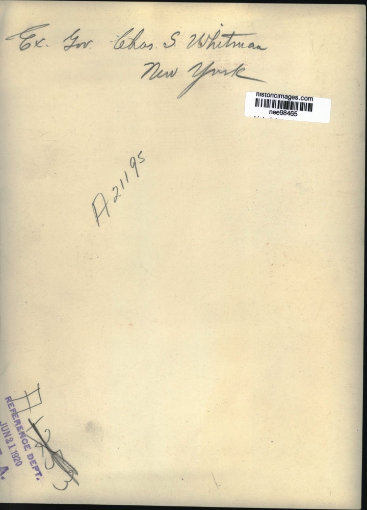 1920 Press Photo Ex Gov.Charles S. White of New York - nee98465