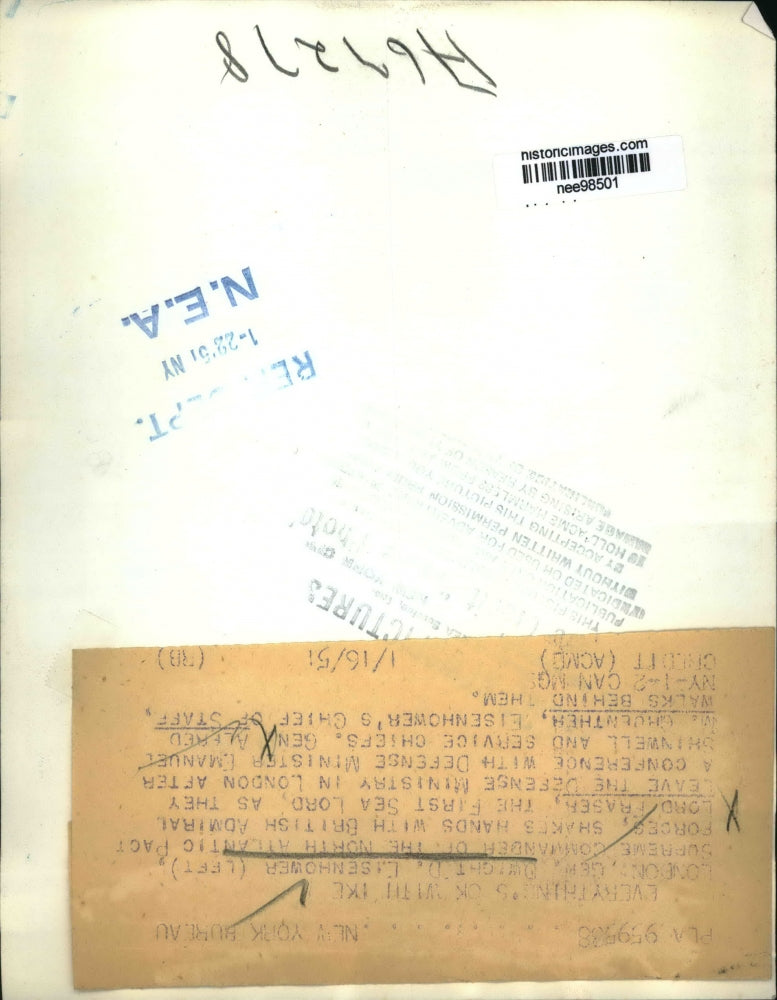 1951 Press Photo Gen.Dwight Eisenhower with British Adm. Lord Fraser