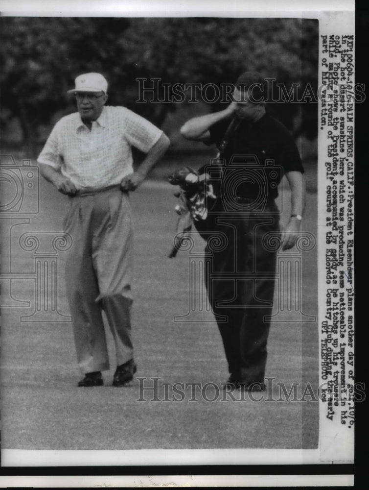 1959 Press Photo Pres.Eisenhower at the Eldorado Country Club in Palm Spring