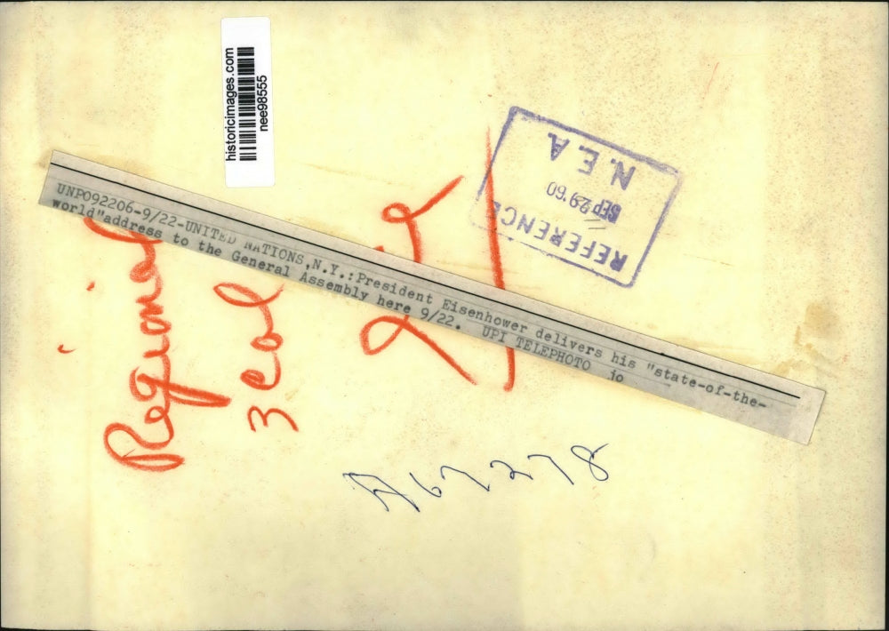 1960 Press Photo Pres.Eisenhower delivers his state of the World address