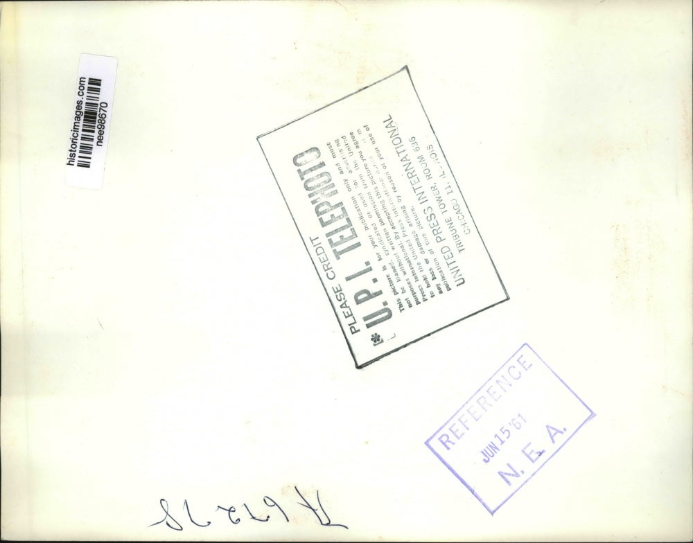 1961 Press Photo Dwight Eisenhower and Military Leaders Attend Ball Game