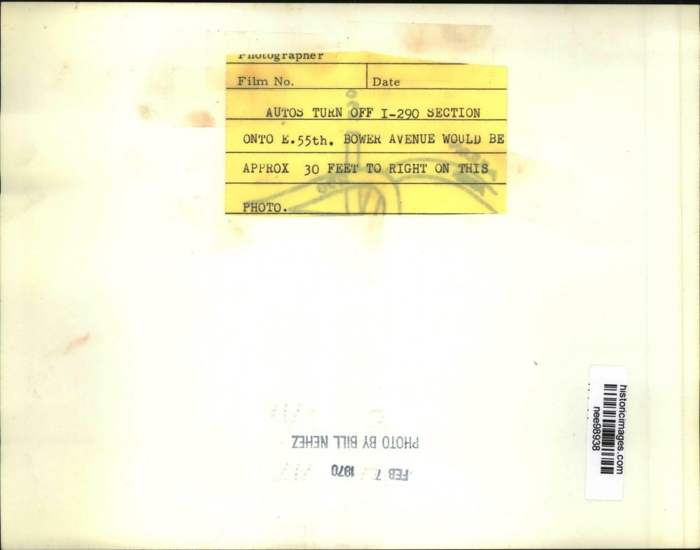 1970 Press Photo Cars Turn off I-290 onto E. 55th, Cleveland, OH - nee98938