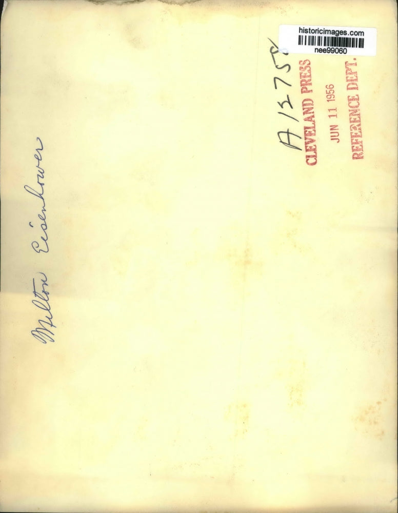 1956 Press Photo Dr.Milton Eisenhower arrived at Reed Hosp. to visit his brother