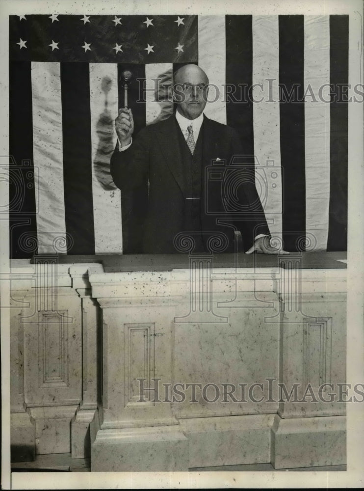 1931 Press Photo Nicholas Longworth, Speaker of the House with his gavel