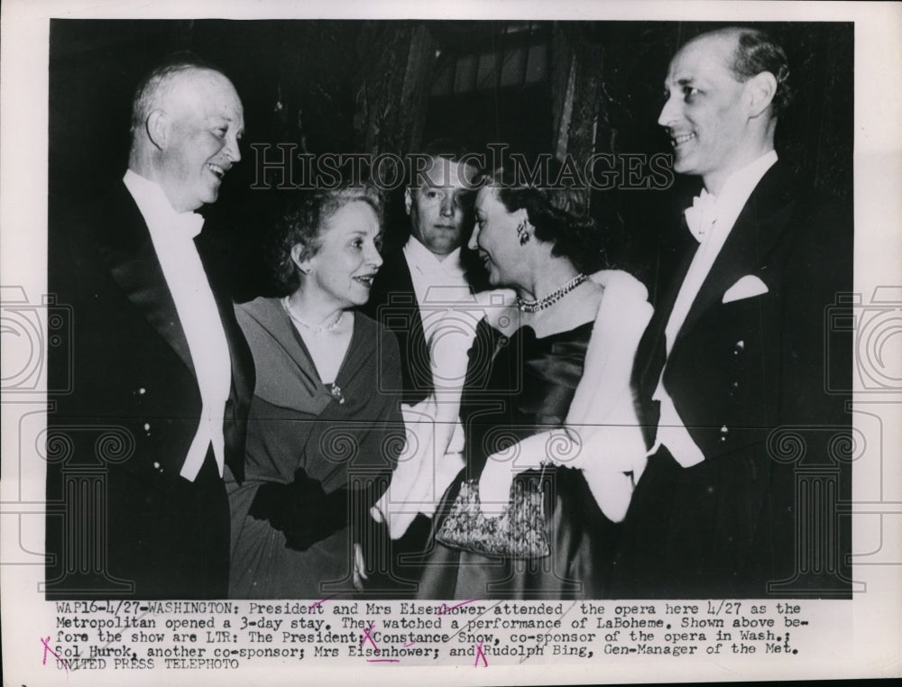 1953 Press Photo Pres.Dwight Eisenhower attended the Opera Metropolitan Show