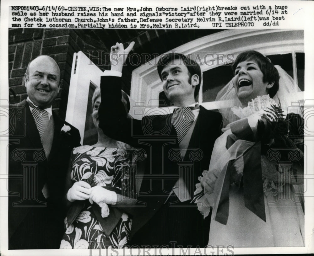 1969 Press Photo Mr. and Mrs.John Osborne Laird at Chetek Lutheran Church