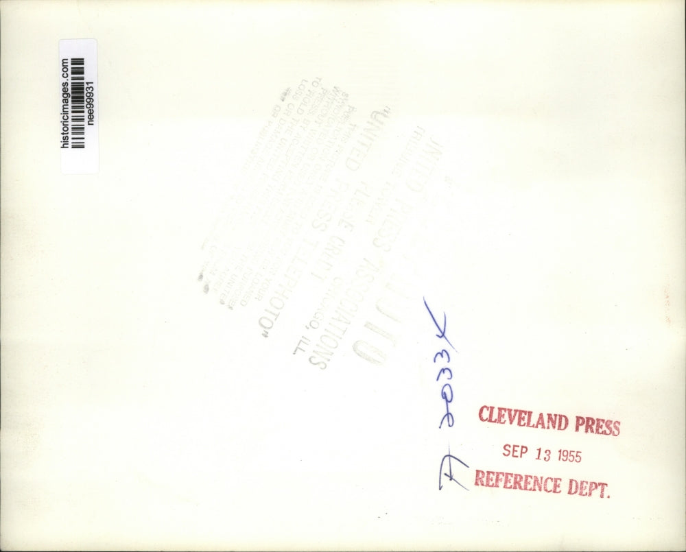 1955 Press Photo President Dwight D. Eisenhower Reviews Cadet Corps, Denver