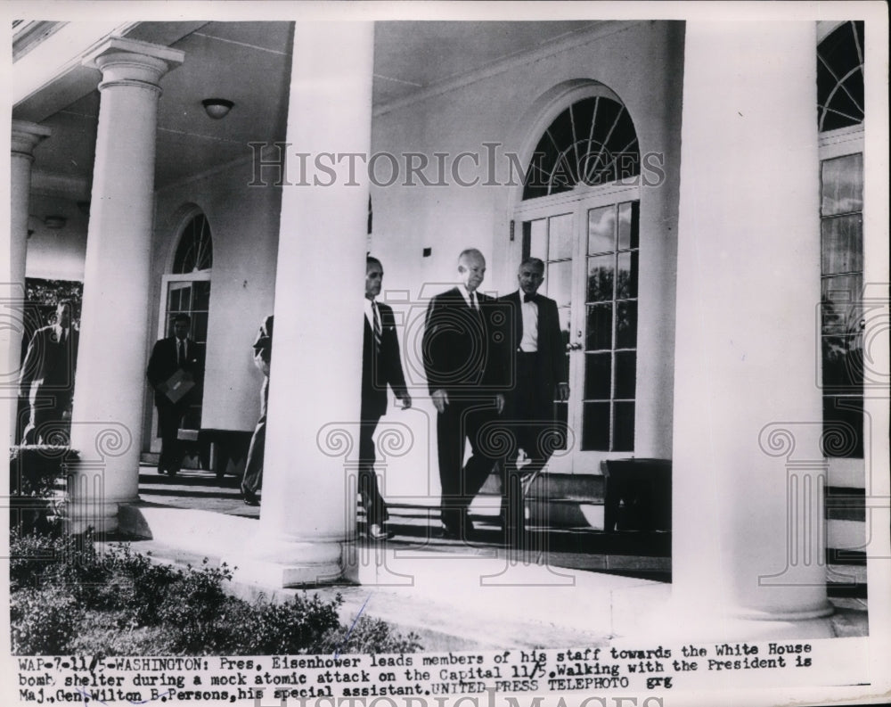 1953 Press Photo President Eisenhower & Wilton B. Persons at White House