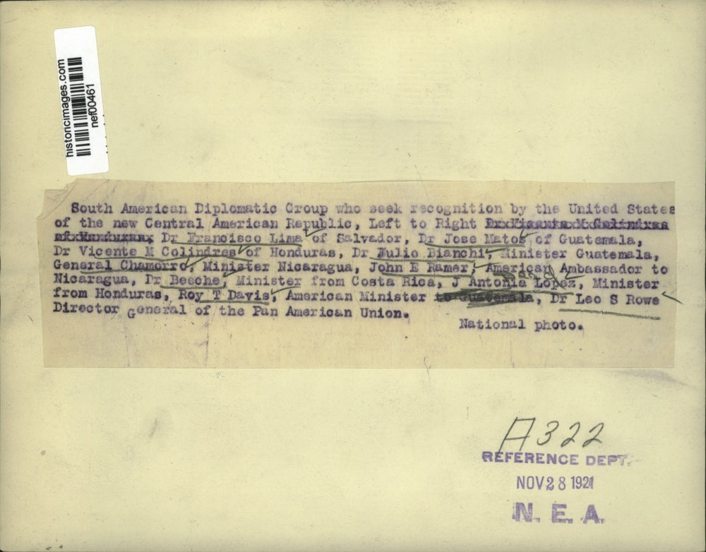 1924 Press Photo South American diplomatic group seeks recognition from the US.