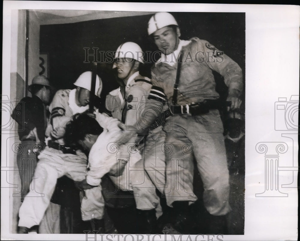 1954 Press Photo Scene in Osaka Japan of bloody riot in 1952 - nef00635