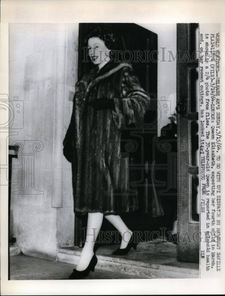1964 Press Photo Queen Elizabeth Expecting Her Fourth Child- Historic Images