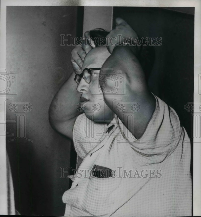 Load image into Gallery viewer, 1955 Press Photo Harry Sorrotto arrested for dealing narcotics - nef02195
