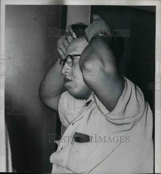 1955 Press Photo Harry Sorrotto arrested for dealing narcotics - nef02195