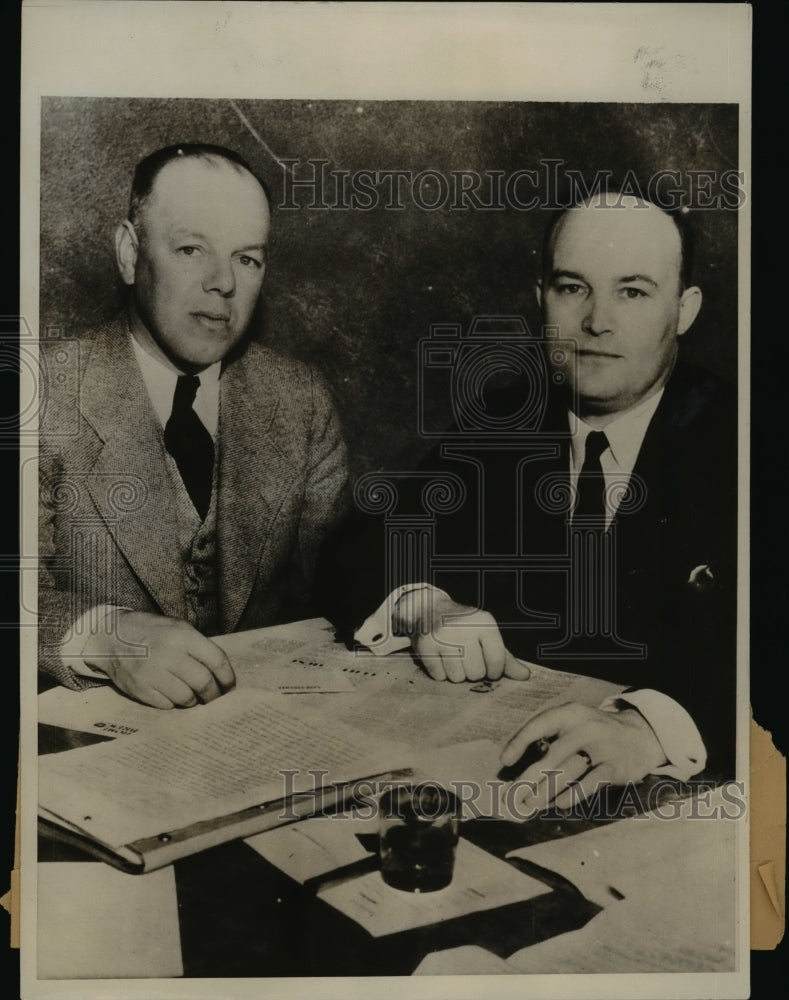 1933 Press Photo Allen Drumheller, Edwin James Brown, WA Racing Commission