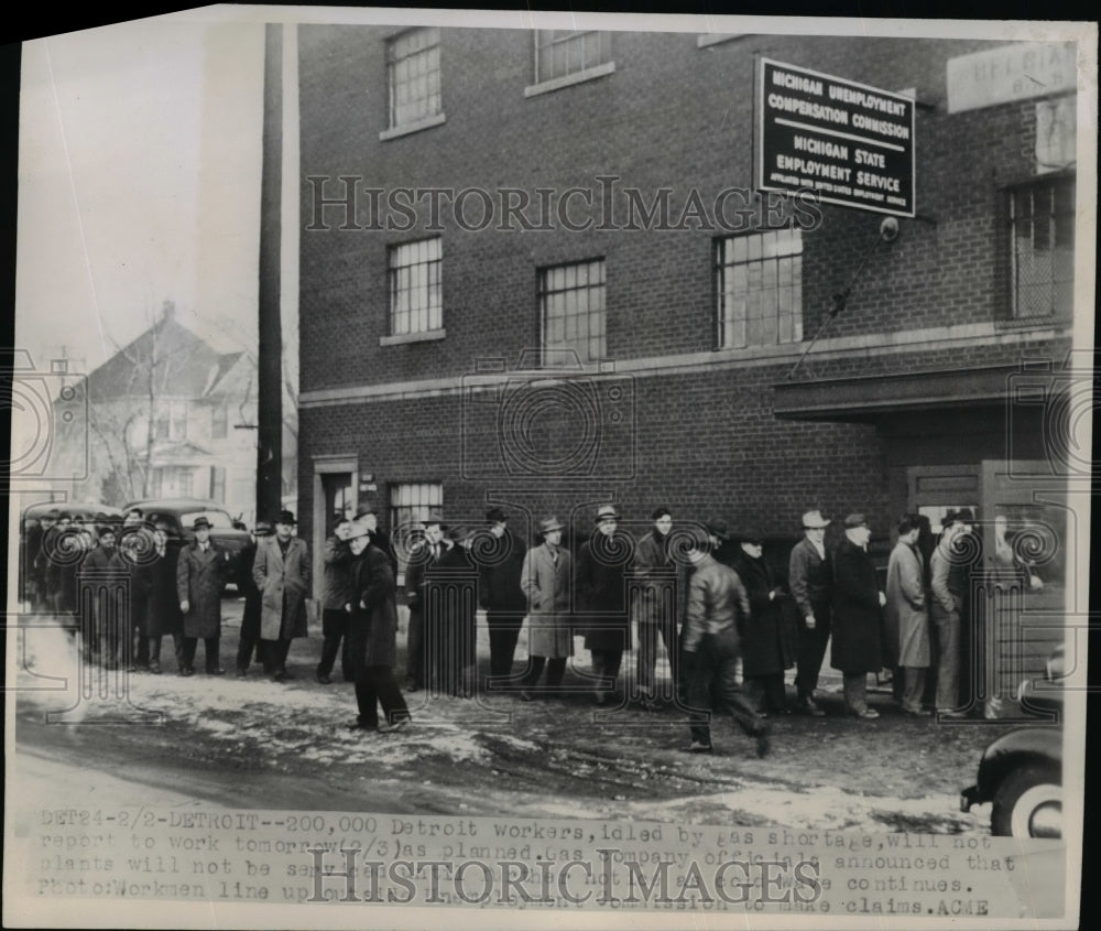 1948 Press Photo 220000 Detroit workers will not report to work - nef02682