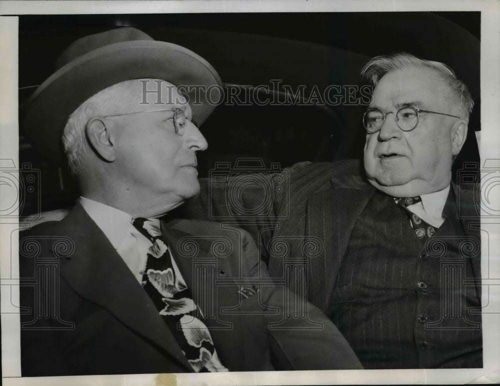 1946 Press Photo Railroad Brotherhood Leaders A.F. Whitney, Alvanley Johnston