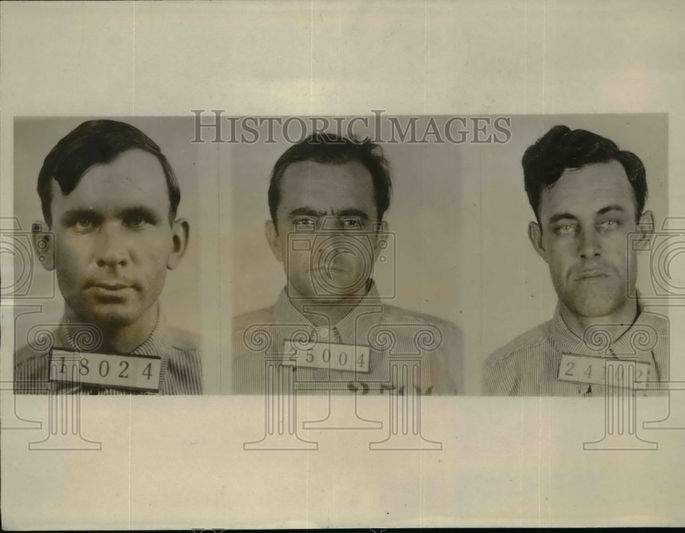 1932 Press Photo Jim Pierson Henry Woodward Hubert Perkins Prison Dentist