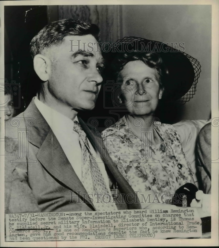 1948 Press Photo Thomas C. Blaisdell Jr., and Wife, International Trade Director