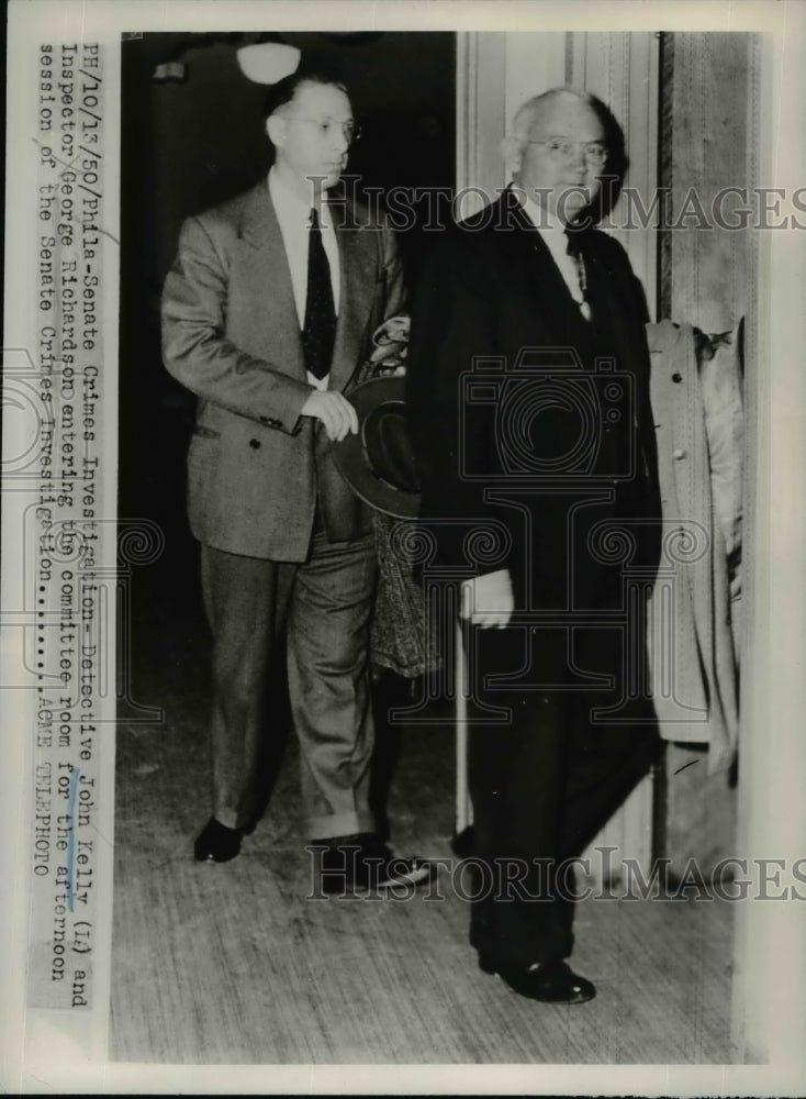 1950 Press Photo Detective John Kelly & Inspector George Richardson - nef03208