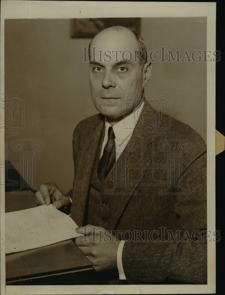 1933 Press Photo Louis Glavis named Chief Investigator - nef03340