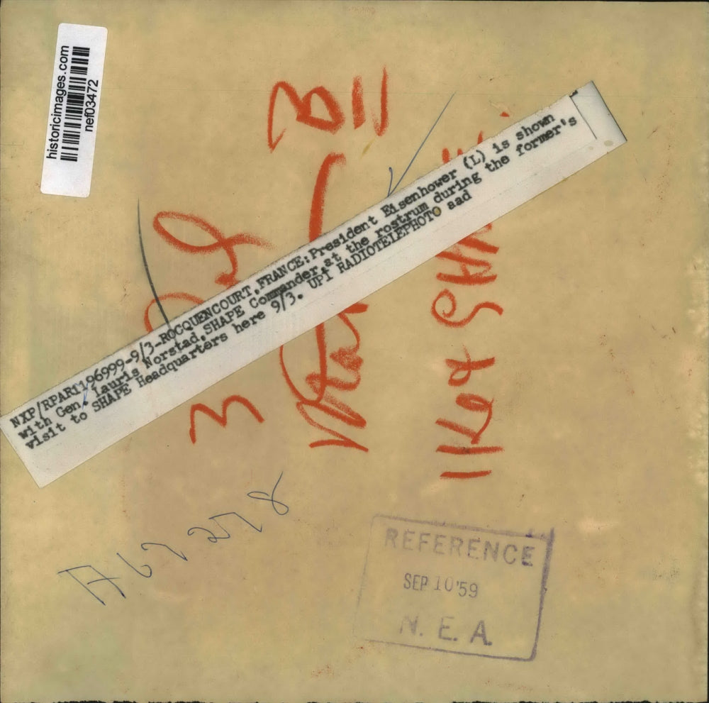 1959 Press Photo President Eisenhower with SHAPE Commander Gen Iauris Norstad