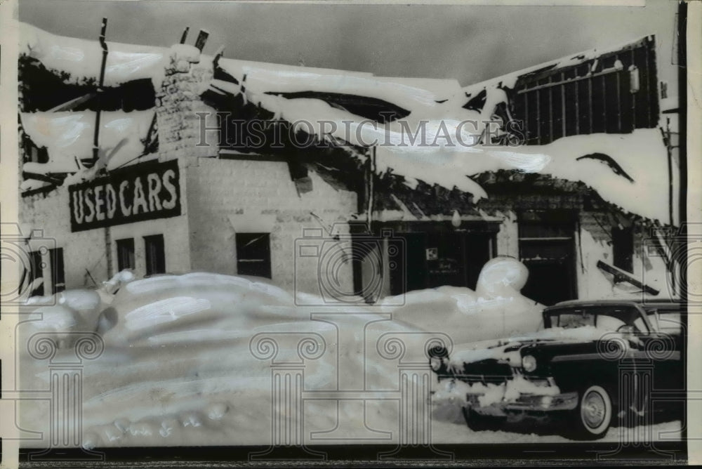 1959 Press Photo Buildings in Oswego NY collapse under weight of 68 in of snow