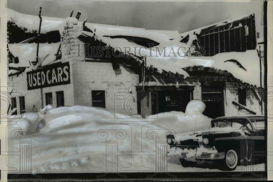 1959 Press Photo Buildings in Oswego NY collapse under weight of 68 in of snow