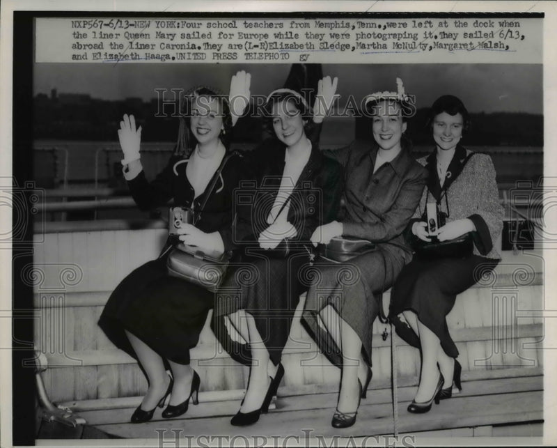 Load image into Gallery viewer, 1953 Press Photo Four school teachers from Memphis TN set sail - nef03716
