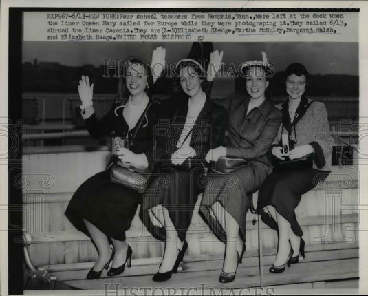 1953 Press Photo Four school teachers from Memphis TN set sail - nef03716
