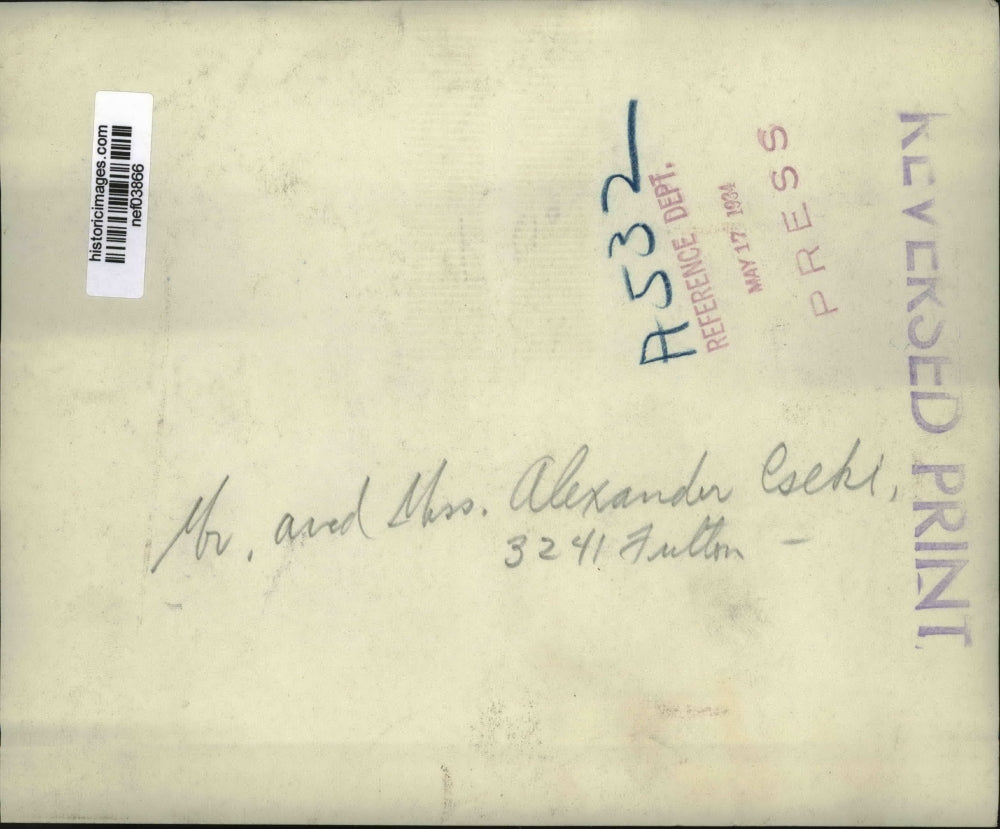 1934 Press Photo Mr & Mrs Alexander Csehi of 3241 Fulton - nef03866