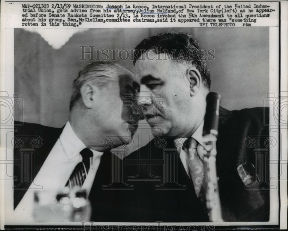 1959 Press Photo Joseph La Rocco International President United Industrial Union