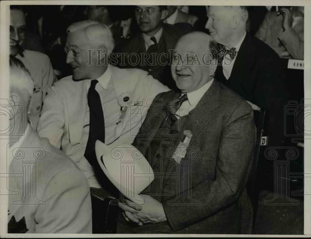 1936 Press Photo Fred Harris & Henry Allen attend Republican National Convention