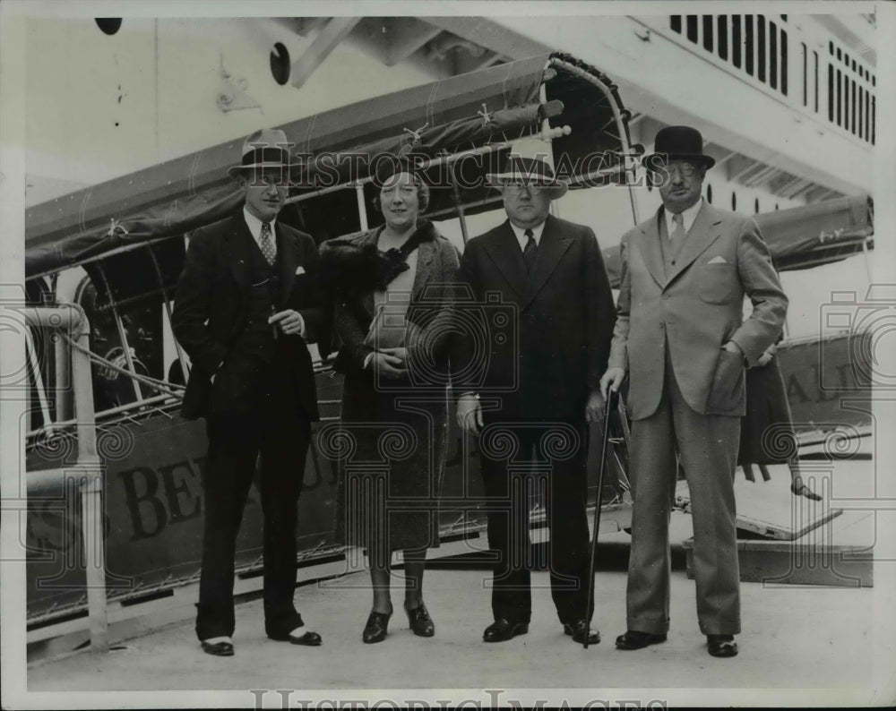 1933 Press Photo Brooklyn officials Joseph Dooley Mrs Dooley Frank Quayle