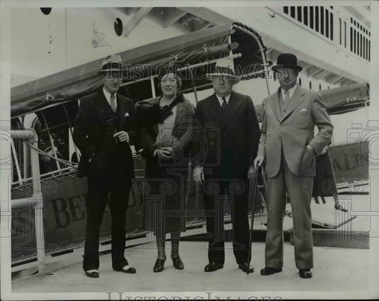 1933 Press Photo Brooklyn officials Joseph Dooley Mrs Dooley Frank Quayle