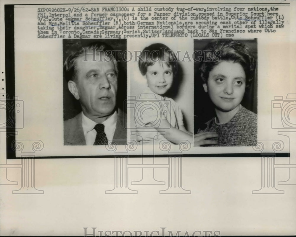 1962 Press Photo Dagmar Scheuffler in custody battle involving four nations